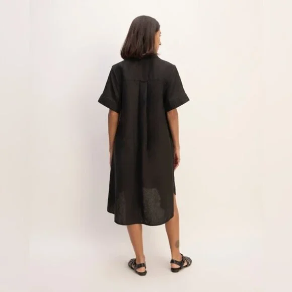 NWT EVERLANE The Daytripper Dress in Linen XS BLACK - Picture 15 of 16